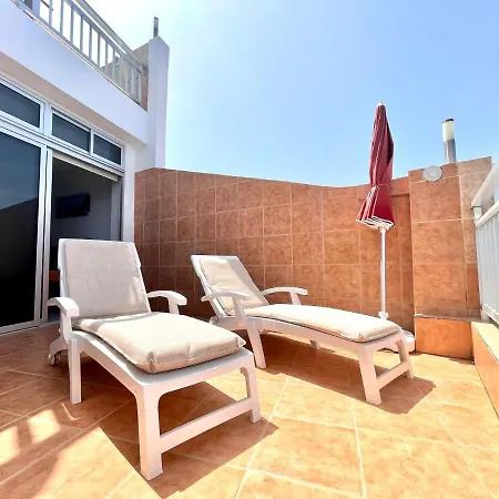 Apartamento A Con Vistas A Oceano Atlantico, En Primera Linea Del Mar,Terraza,Wifi Y Playa アパート プエルト・デ・サンティアゴ